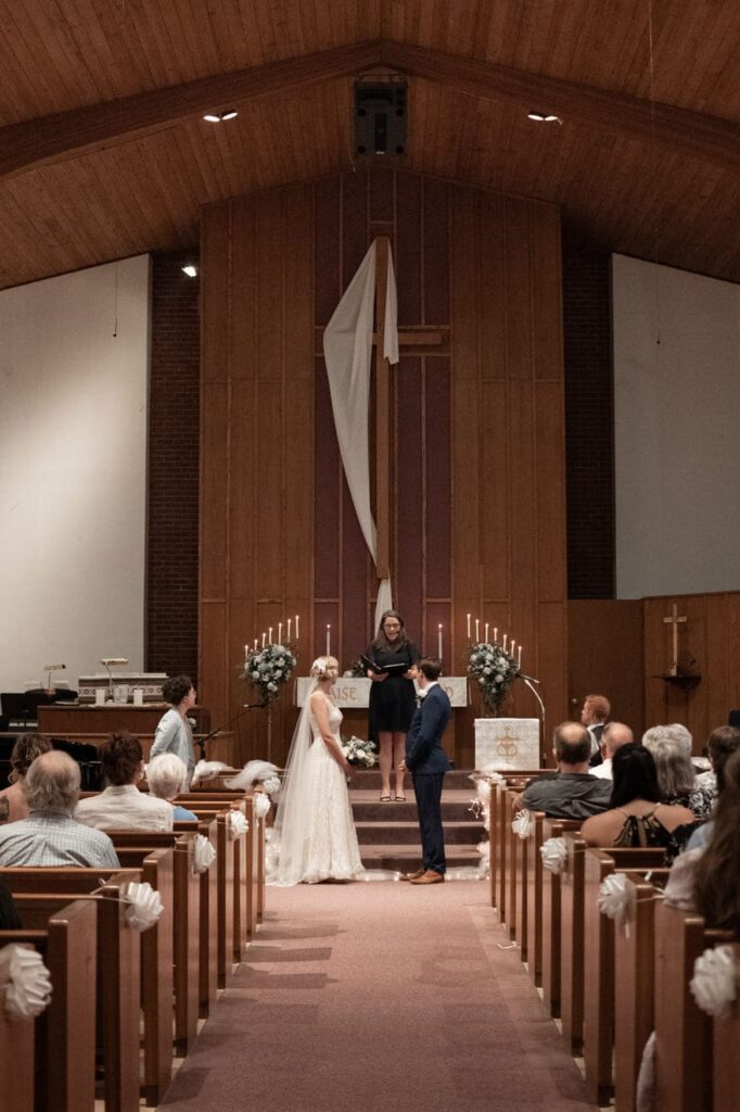 Bride and groom celebrating their wedding at Beaverton Event Center